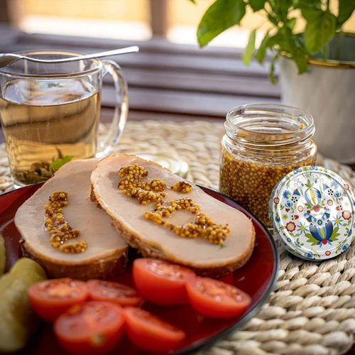 Kozarec s prostornino 212 ml, z barvnimi navojnimi pokrovčki ø 66. - 14