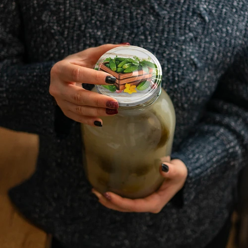 Kozarec TO 2 L, fi 82/6 z barvnim pokrovčkom + klešče - 5