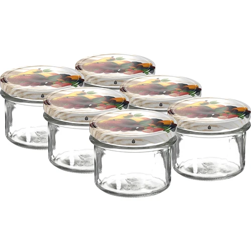 Kozarec TO 235 ml s barvnim pokrovčkom fi82 - 6 kos.