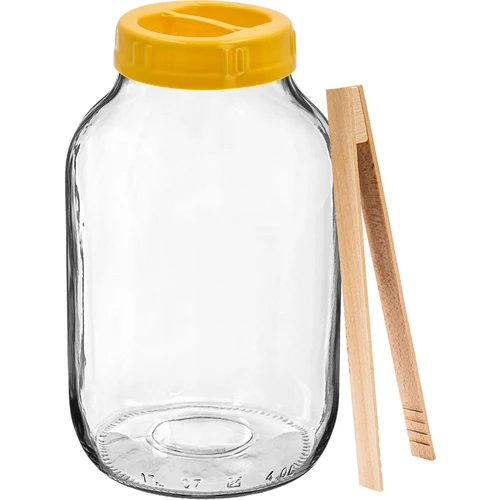 Kozarec TO 4 L, prijemalke in pokrov iz plastike fi 100, z ročajem