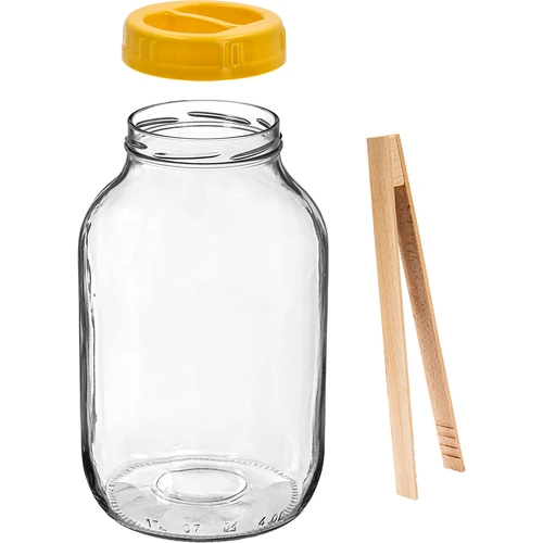 Kozarec TO 4 L, prijemalke in pokrov iz plastike fi 100, z ročajem - 2