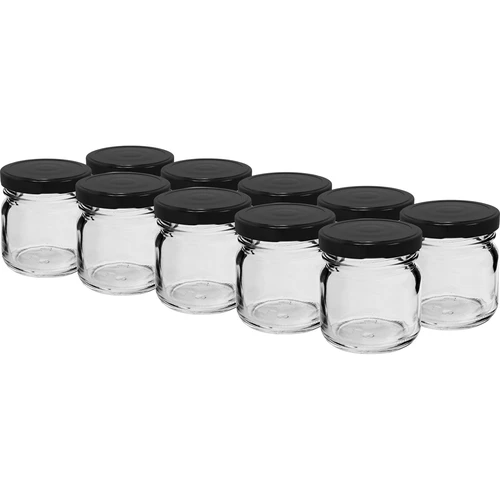 Kozarec TO 40 ml s črnim pokrovčkom fi 43 - 10 kos.