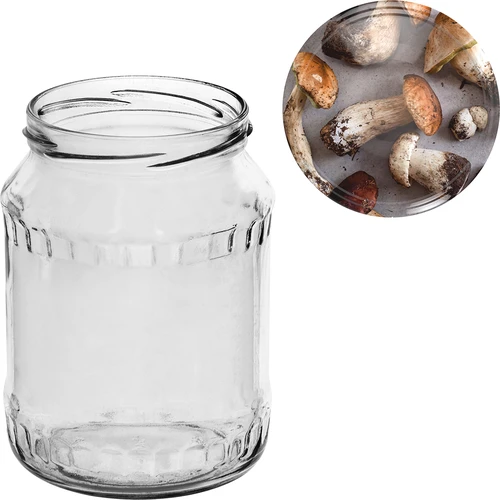 Kozarec TO 720 ml z barvnim pokrovčkom fi 82/6 - 6 kosov - 10