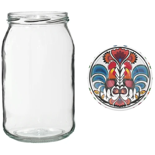 Kozarec TO 900 ml z barvnim pokrovčkom fi82/6 - 6 kosov. - 9