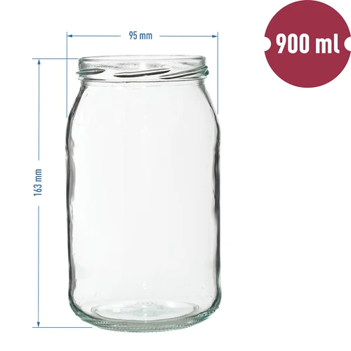 Kozarec TO 900 ml z zlatim pokrovčkom fi 82/6 - 6 kos. - 8