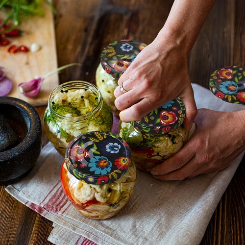 Kozarec TO Amfora 580 ml z barvnim pokrovčkom fi82/6-6 kos. - 16