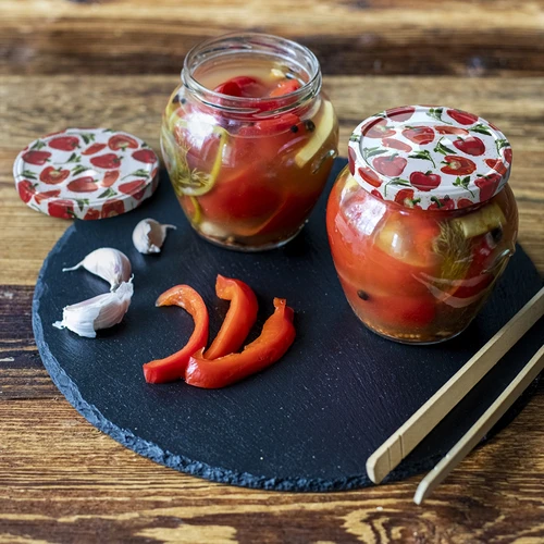 Kozarec TO Amfora 580 ml z barvnim pokrovčkom fi82/6-6 kos. - 17