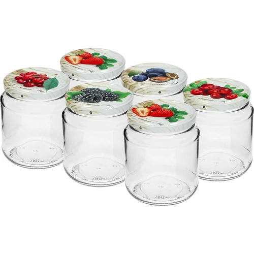 Kozarec TO, grubasek 580ml z barvnim pokrovom fi82/6, 6 kosov.