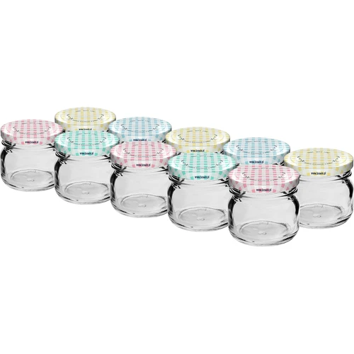 Kozarec twist-off 30 ml z barvnim pokrovčkom fi 43 - 10 kos.