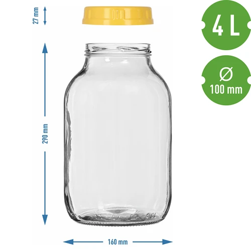 Kozarec twist-off 4 L in plastični pokrovček fi 100 z ročajem - 7