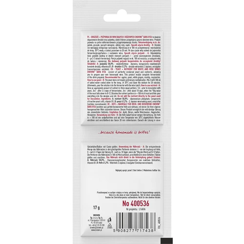 Kvasovke Bayanus + hranilo - bela in rosé vina - 2