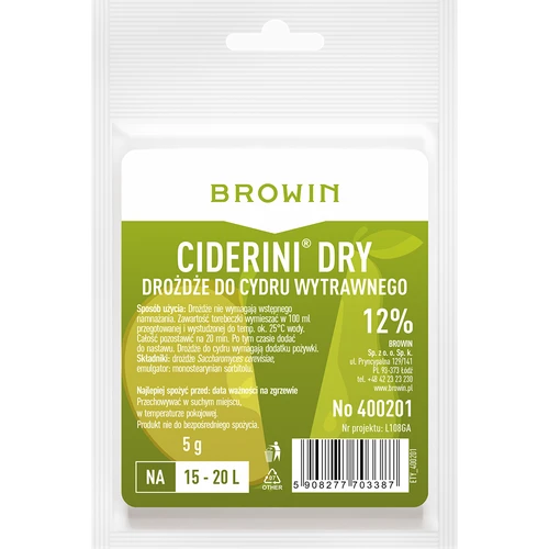 Kvasovke za cider Ciderini Dry, 5 g