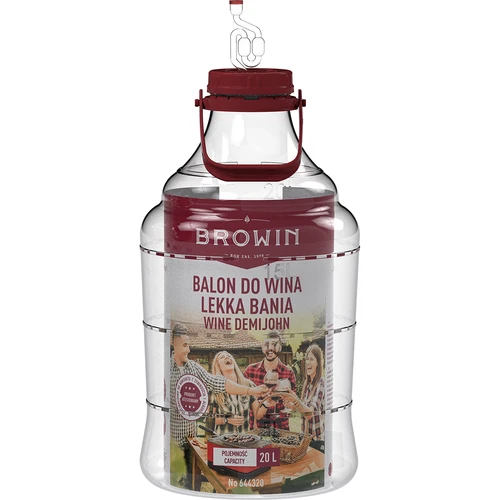 Lahek, nelomljiv balon za vino z ročajem, 20 L - 3