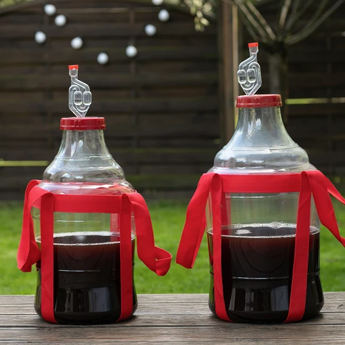 Lahka, nerazbitna damižana za vino z naramnicami, 25 L - 9