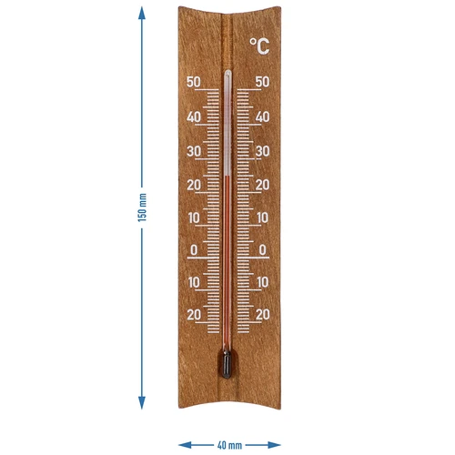 Lesen sobni termometer (-20 do +50 °C), temno rjav, 15 cm - 5