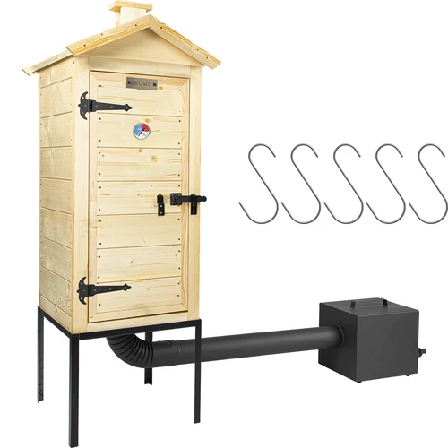 Lesena prekajevalnica 100 cm, s kuriščem - 2