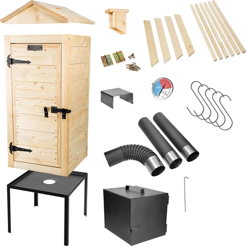 Lesena prekajevalnica 100 cm, s kuriščem