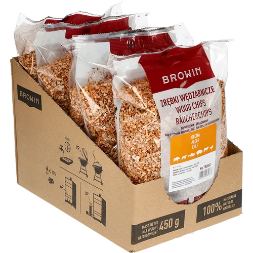 Lesni sekanci za prekajevanje (100 % jelša), razred 2 – 5 × 450 g  - 1 