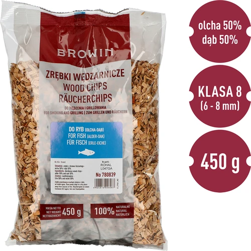 Lesni sekanci za prekajevanje/peko na žaru, 50% hrast + 50% jelša, 450 g, kl. 8 - 3