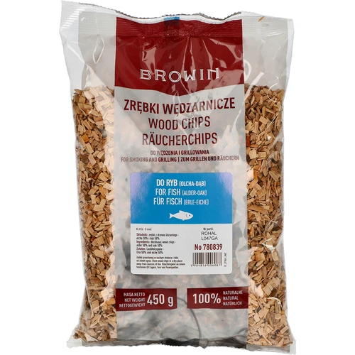 Lesni sekanci za prekajevanje/peko na žaru, 50% hrast + 50% jelša, 450 g, razred 8