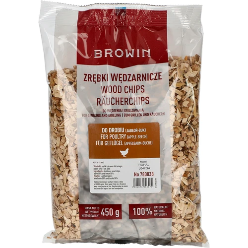 Lesni sekanci za prekajevanje/žar, 50% jablana + 50% bukev, 450 g, razred 8