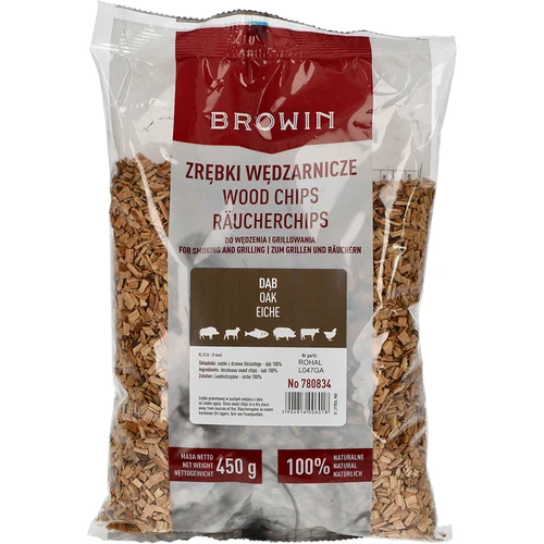 Lesni sekanci za prekajevanje/žar, hrast, 450 g, razred 8