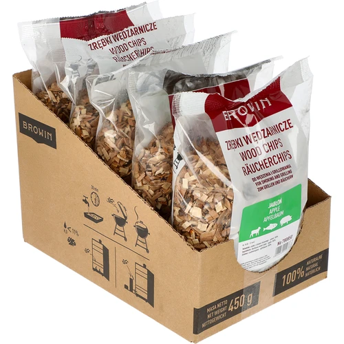 Lesni sekanci za prekajevanje/žar, jabolčni les, 450 g, frakcija 10 - 2