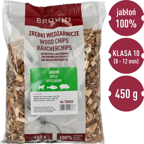 Lesni sekanci za prekajevanje/žar, jabolčni les, 450 g, frakcija 10 - 3
