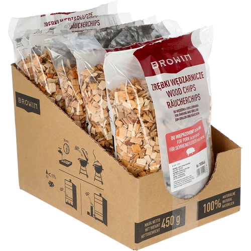 Lesni sekanci za prekajevanje/žar svinjine – mešanica (70% jelša, 30% bukev), 450 g, kl.10 - 2