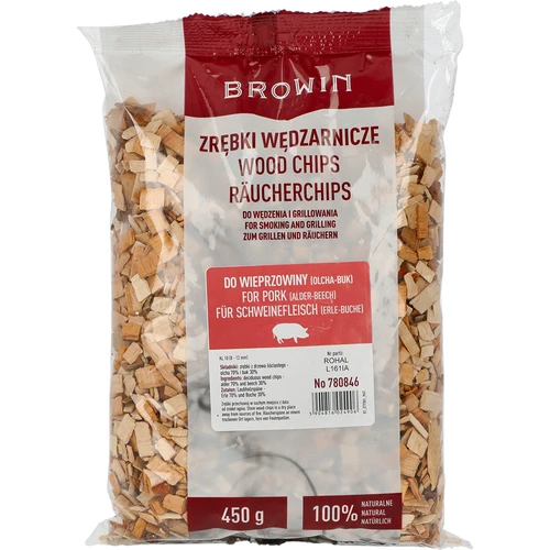 Lesni sekanci za prekajevanje/žar svinjine – mešanica (70% jelša, 30% bukev), 450 g, kl.10