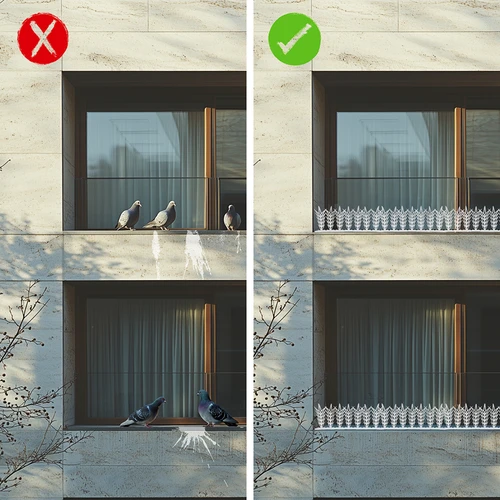 Letvice s konicami za odganjanje ptic, okrasne, bele - iz plastike, 6 kosov - 7