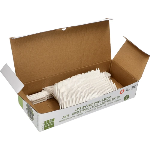 Letvice s konicami za odganjanje ptic, okrasne, bele - iz plastike, 6 kosov - 8