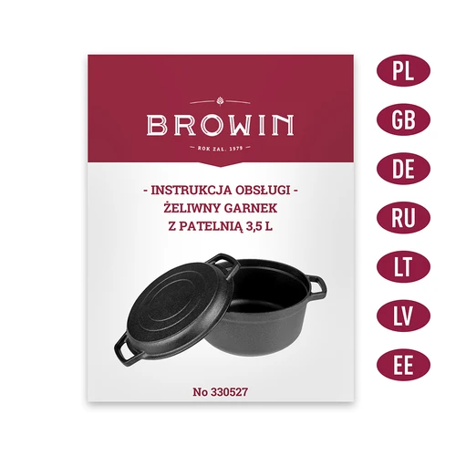 Litoželezni lonec s ponvijo, 3,5 l - 10