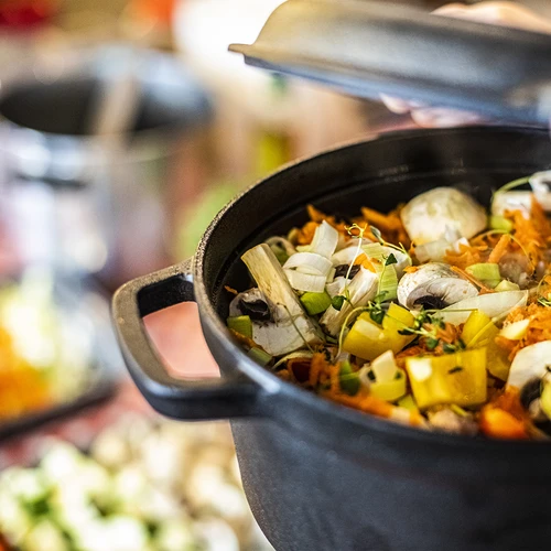 Litoželezni lonec s ponvijo, 5 L + 1 L - 14