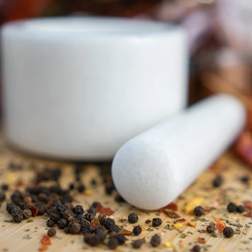 Marmorni kuhinjski možnar, bel, Ø 10 cm - 12