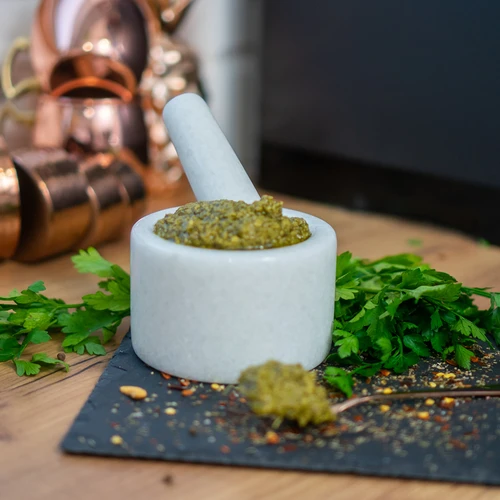 Marmorni kuhinjski možnar, bel, Ø 10 cm - 14