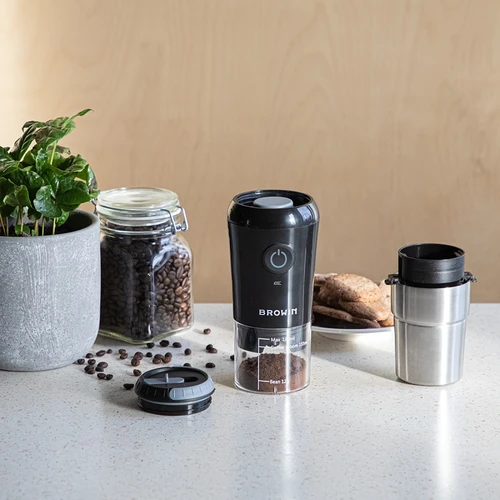 Mlinček za kavo - električni, z mlevnimi kamni, s kavnim pripravljalnikom in lončkom - 16