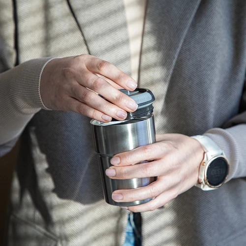 Mlinček za kavo - električni, z mlevnimi kamni, s kavnim pripravljalnikom in lončkom - 18