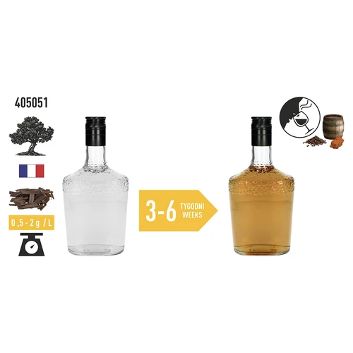 Močno tostirani hrastovi kosmiči za aromatizacijo alkoholov (whisky, bourbon, brandy, konjak, pivo), 50 g - 6