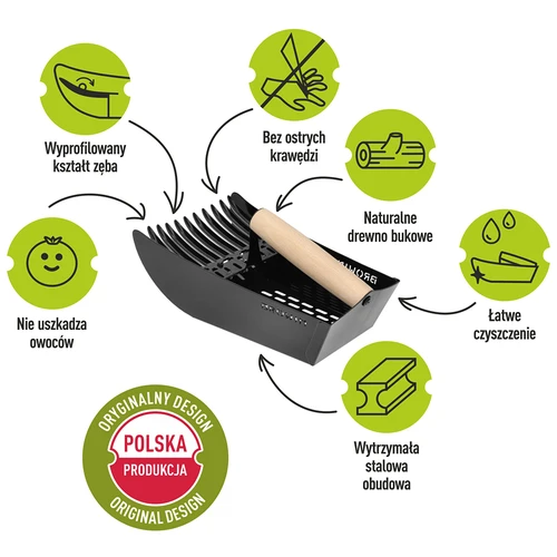 Nabiralnik za drobne plodove, kovinski, črn - 9