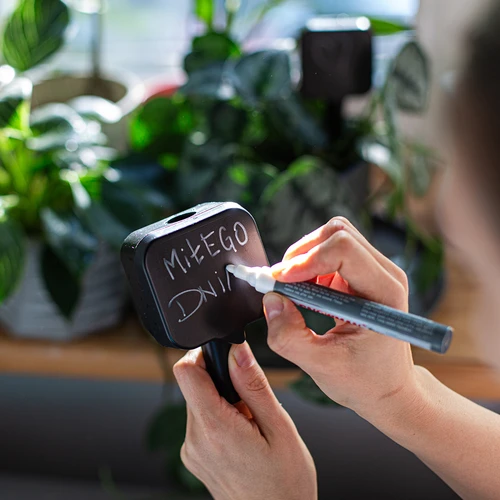 Namakalnik za rastline – črna tablica s keramično nogico, 200 ml - 8