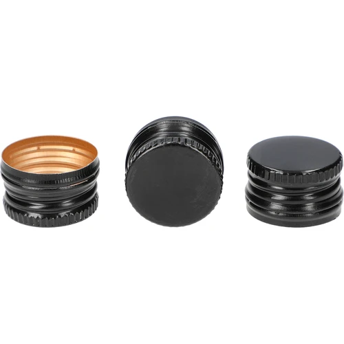 Navojni zamašek za steklenice fi 28/18 mm - črn, 8 kosov. - 2