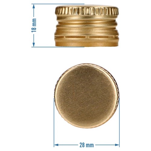 Navojni zamašek za steklenice fi 28/18 - zlat - 8 kosov. - 4