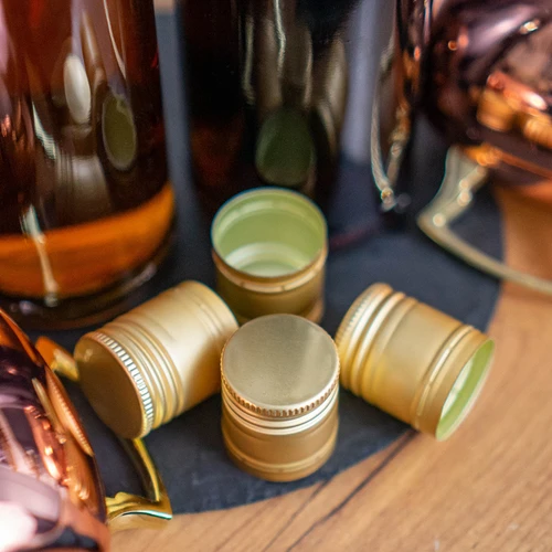 Navojni zamašek za steklenice fi31,5/24 - zlat - 6 kos. - 2