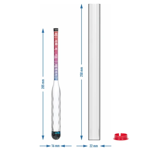 Nerazbiten alkoholometer z merilnim valjem, merilno območje 20–98 % - 7