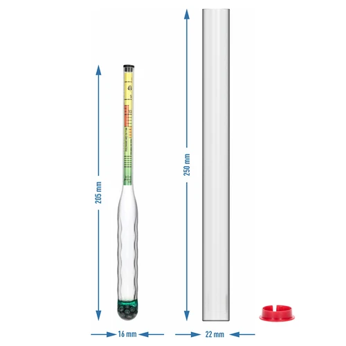 Nerazbiten merilnik slanosti z epruveto, merilno območje: 0–300 g soli/L - 5