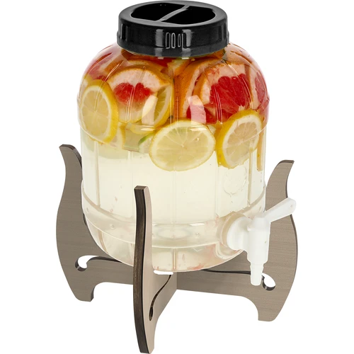 Nerazbitni kozarec 5L s pipico in obojestranskim lesenim stojalom - 3