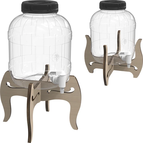 Nerazbitni kozarec 5L s pipico in obojestranskim lesenim stojalom - 5