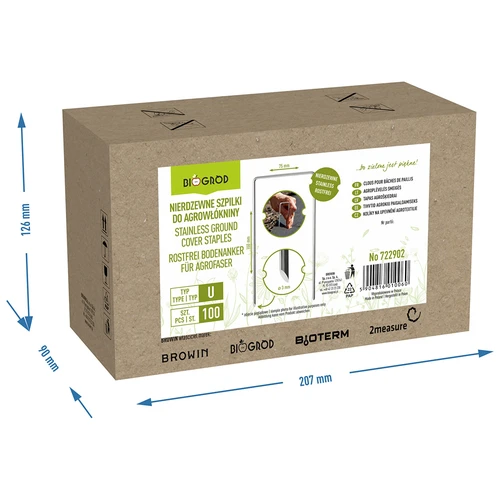 Nerjaveči U-klini za vrtno kopreno - 100 kos. - 8