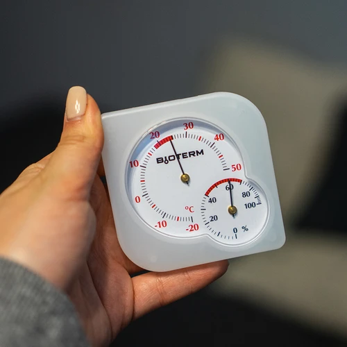 Notranji bimetalni termometer s higrometrom (-20 do +50°C), bel - 8